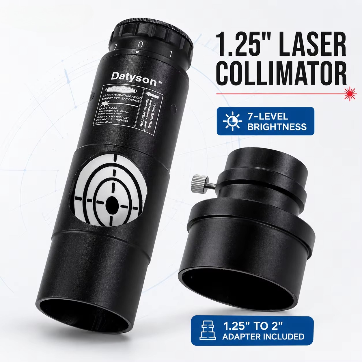 Spirit Level - 1,25 inch rode laser-collimator, telescoop-collimator, instelbaar