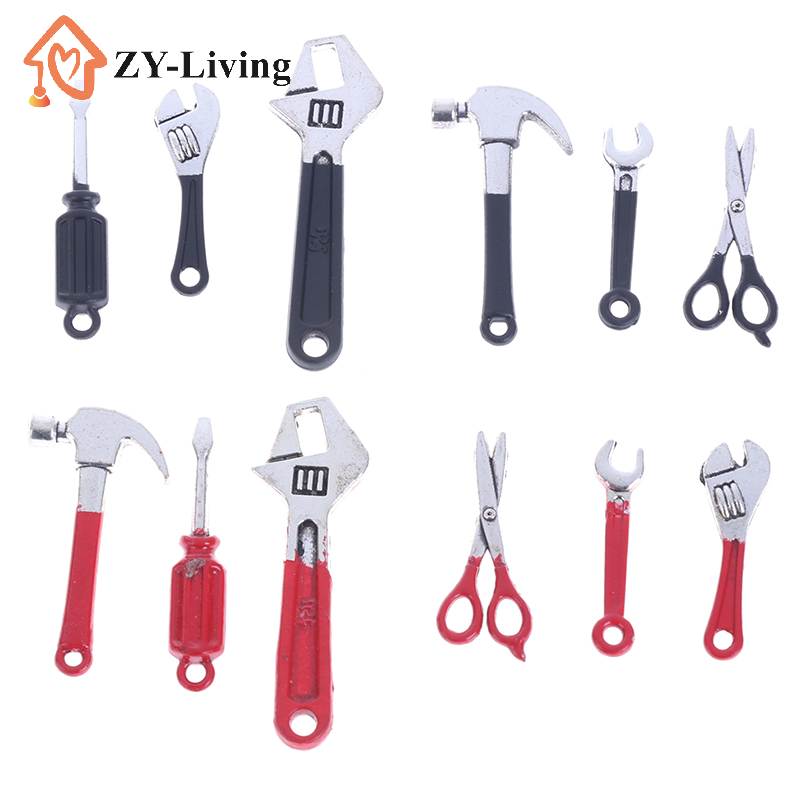 Wrench Set - 6 stks/set poppenhuis mini-reparatiesets accessoires hamersleutel
